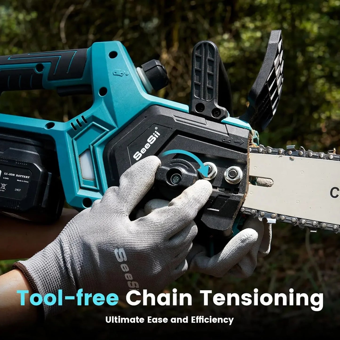 Chainsaw Cordless 12-inch Brushless Electric Chain Saw.