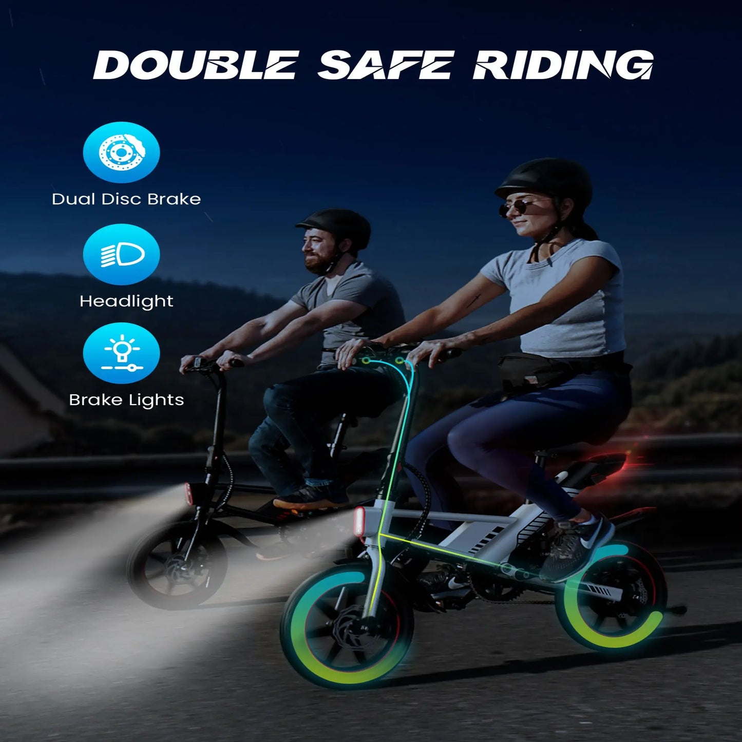 14" - 450W Electric Bike for Adults, 18.6MPH 3 Riding Modes 36V 10AH Battery.