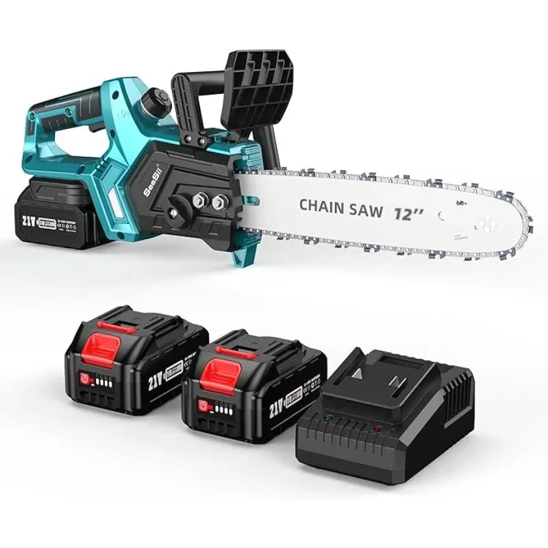 Chainsaw Cordless 12-inch Brushless Electric Chain Saw.