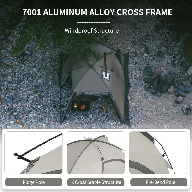 Naturehike Massif Hot Tent with Stove Jack, 4 Season Tent