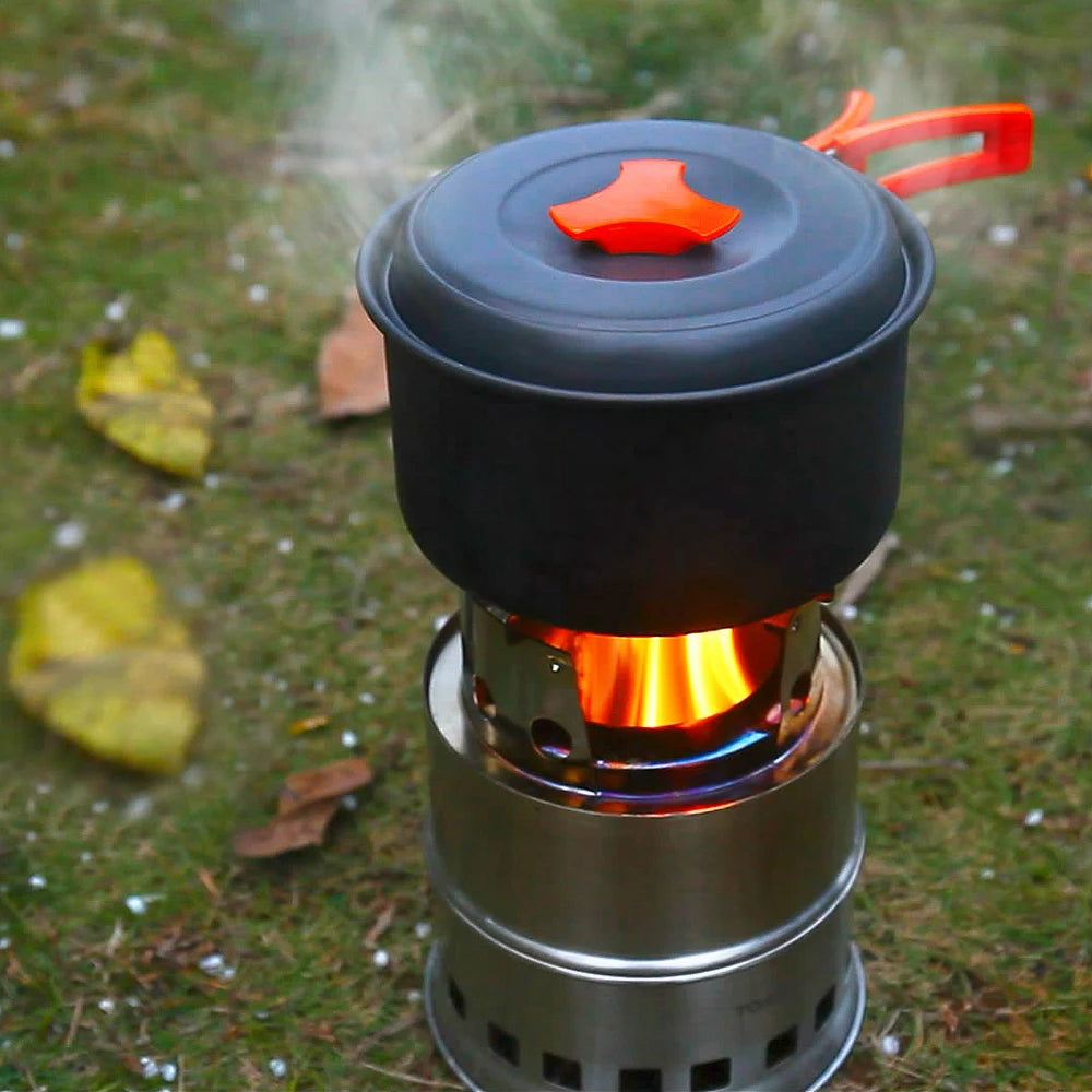Folding Windproof Wood Burning Stove Compact Stainless Steel
