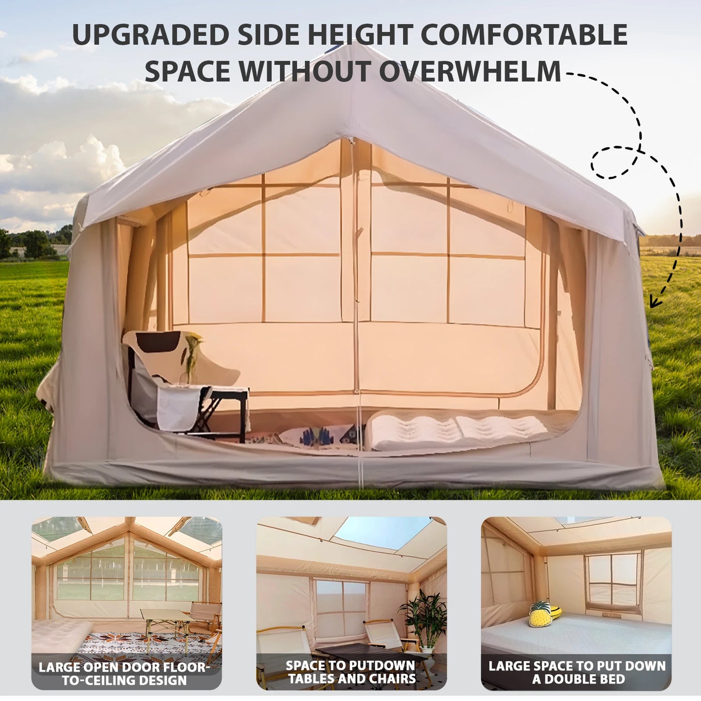 Inflatable Tent for Camping - 6-8 Person Ultra-Quick Setup.