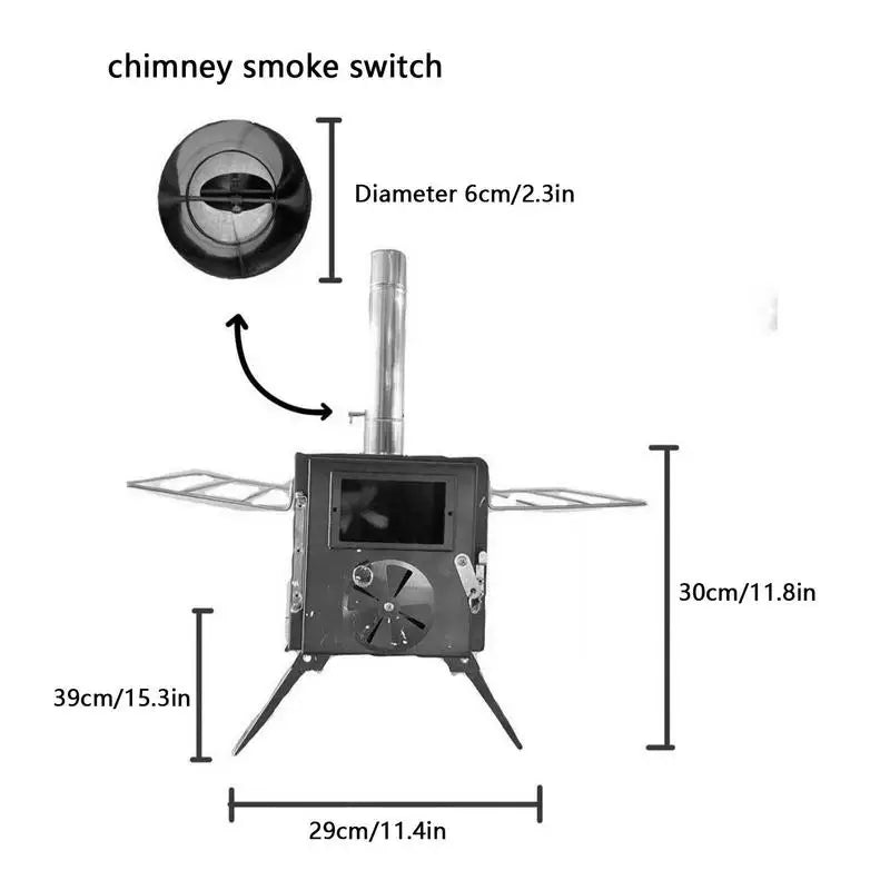 Folding Fire Wood Stove For Camping Tent.