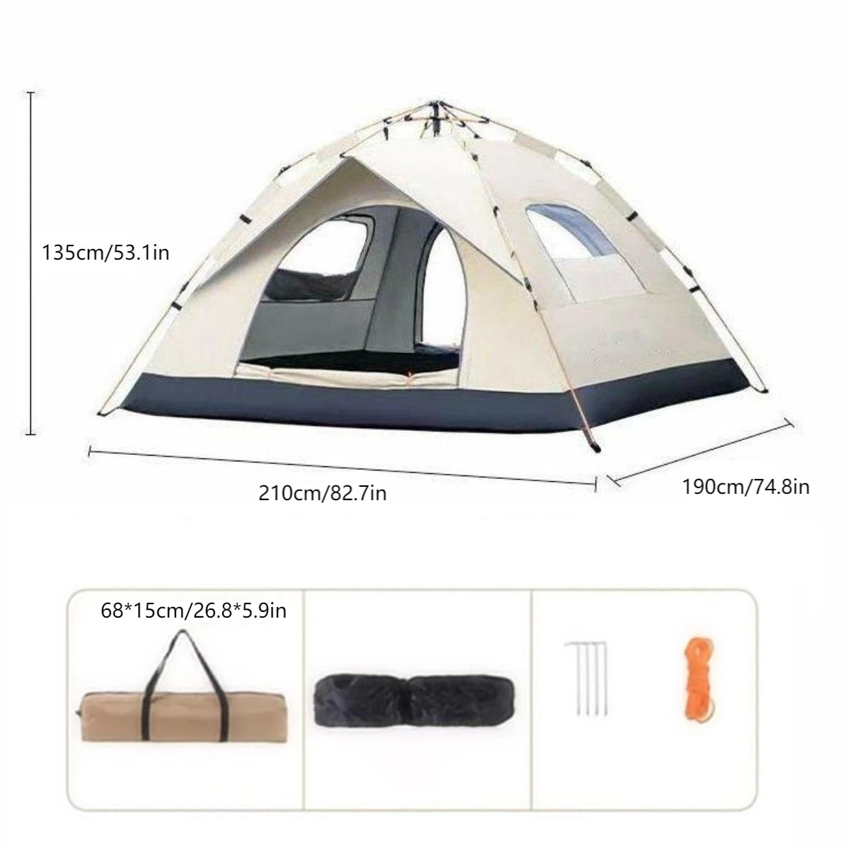 Camping tent Two doors and two windows