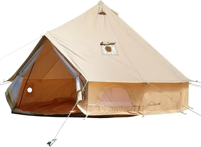 4 Season Canvas Bell Tent with 2 Stove Jacks,