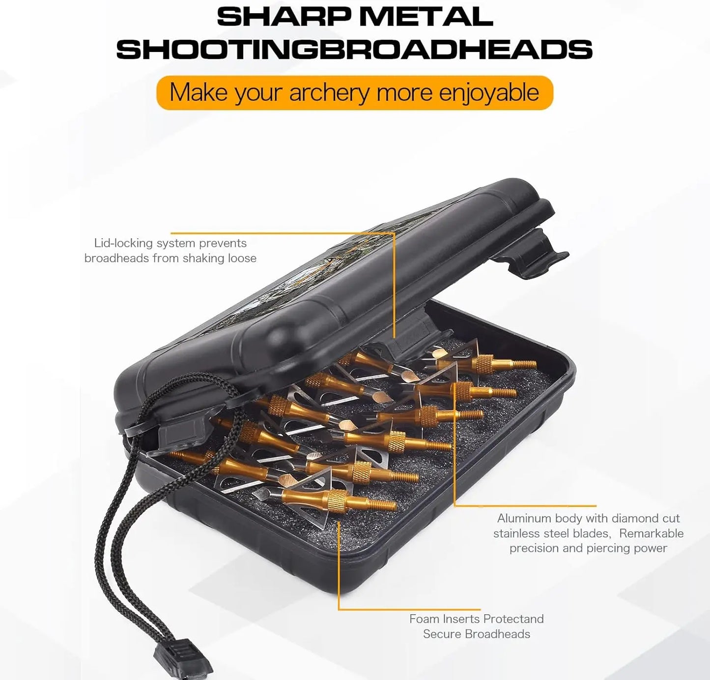 12PK Hunting Screw-in Broadheads 100 Grain Arrow Tips
