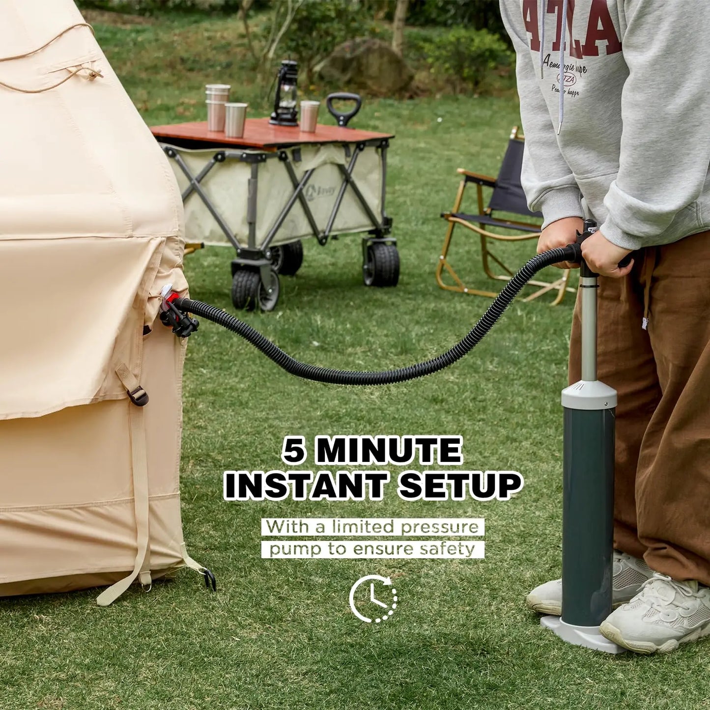 129 Square Feet Large Inflatable Camping Tent,8-10 People .