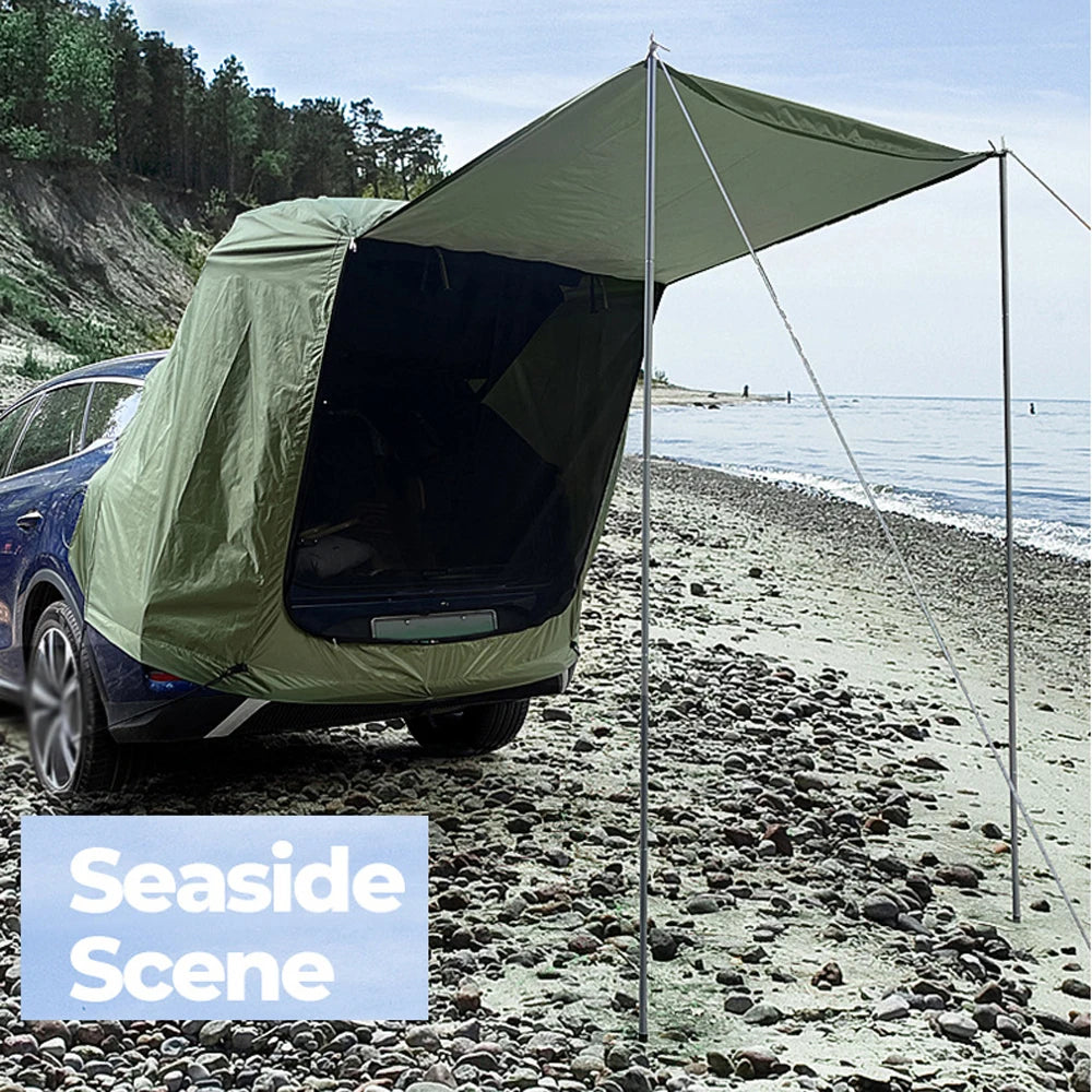 Outdoor Car Rear Tent with Canopy Rear Extension.