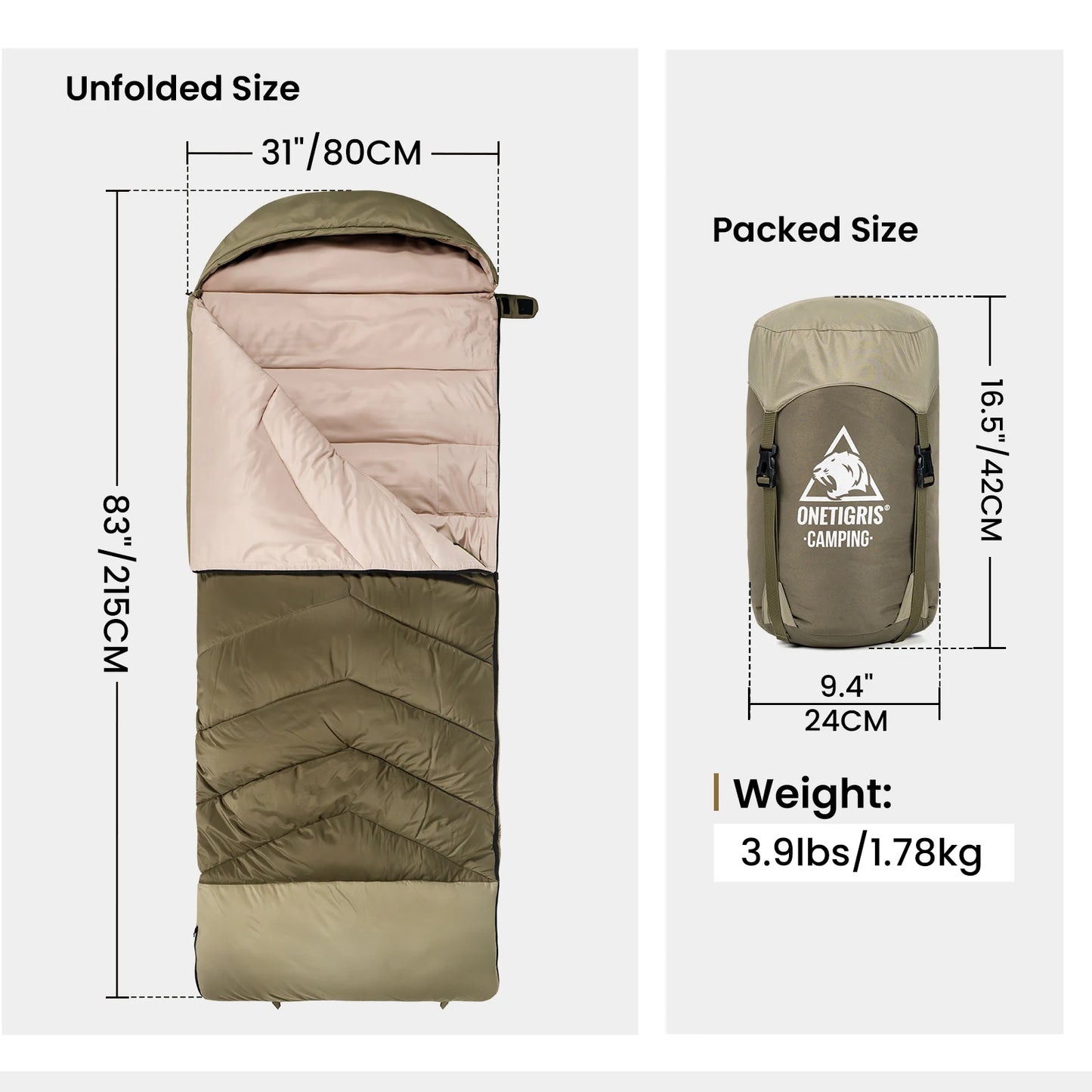 Sleeping Bag Waterproof 3 Season Warm.