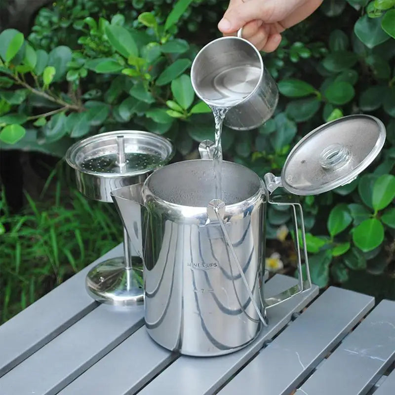 Camping Percolator Coffee Pot Distilled Coffee Pot Stainless Steel Coffee Stovetop 9 Cup Mocha Coffee Pot For Camping Accessory