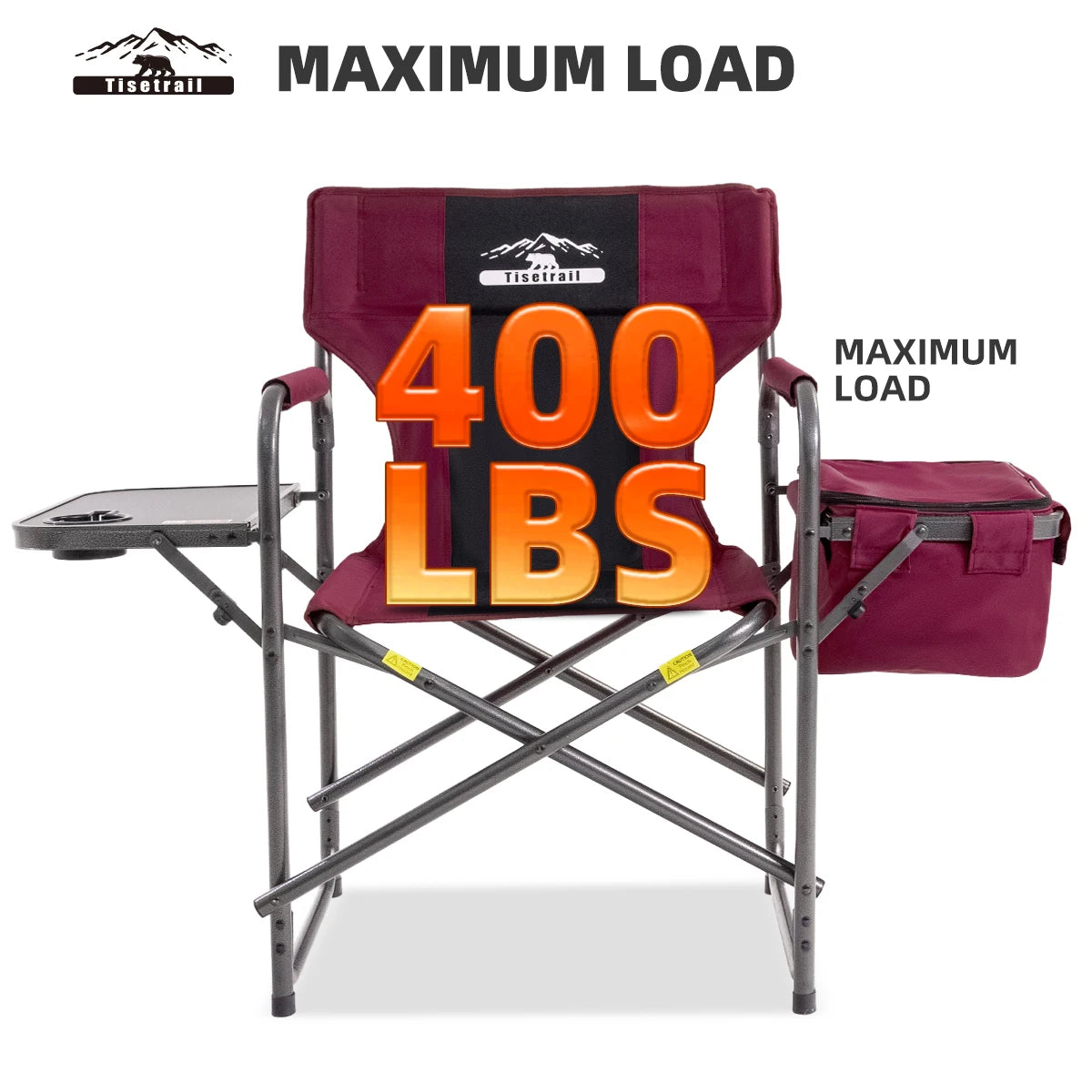 Director Camping Chair with Cooler Bag , Foldable Side Tray .
