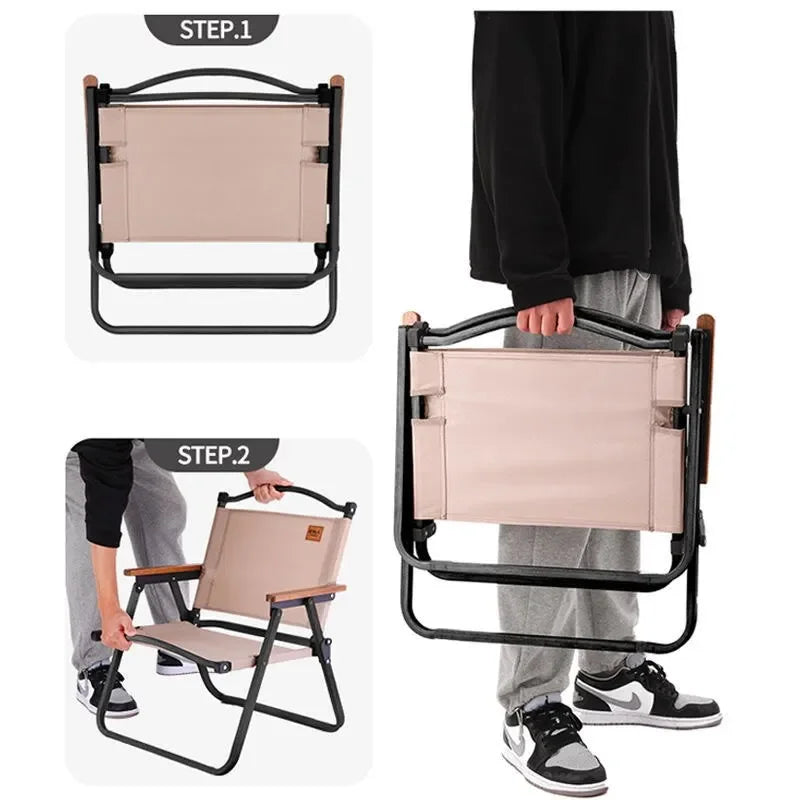 4/2/1PCS-khaki Camping Chair Portable Outdoor Chair.