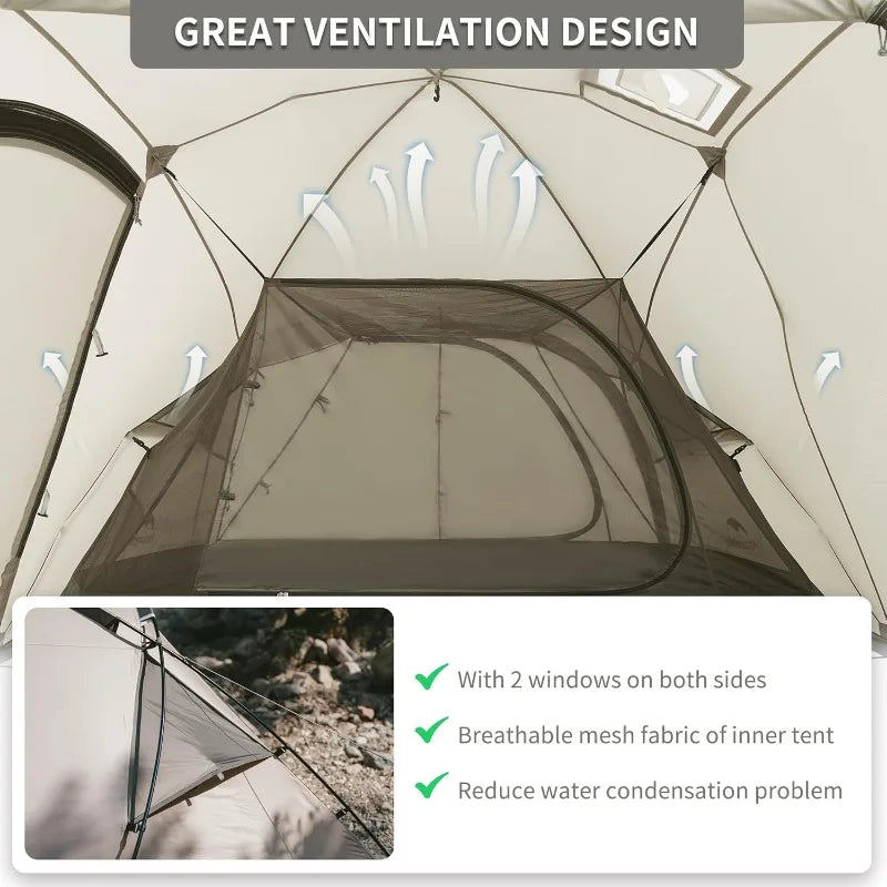 Naturehike Massif Hot Tent with Stove Jack, 4 Season Tent