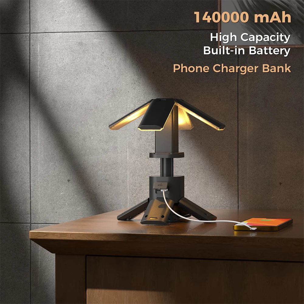 14000mAh Rechargeable Bright Rotatable Telescopic LED RV Camping Lantern.