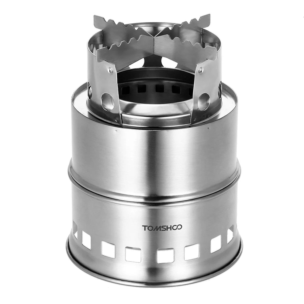 Folding Windproof Wood Burning Stove Compact Stainless Steel