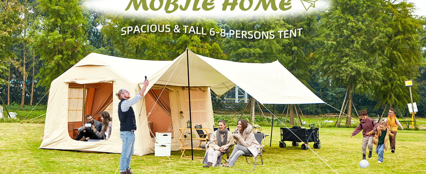 10-12 People Inflatable Tent for Camping 129 sqft .