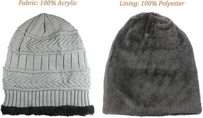 Winter Hat Scarf Gloves Slouchy Beanie Snow Knit Skull Cap for Women.