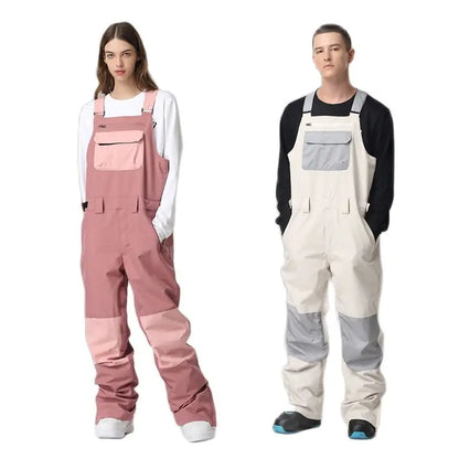 Mens Ski Pants Ski Bib Pant Overalls Women Ski Jumpsuit Winter Outdoor Windproof Waterproof.