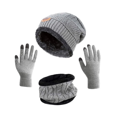 Winter Hat Scarf Gloves Slouchy Beanie Snow Knit Skull Cap for Women.