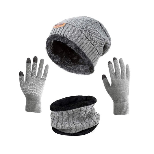 Winter Hat Scarf Gloves Slouchy Beanie Snow Knit Skull Cap for Women.