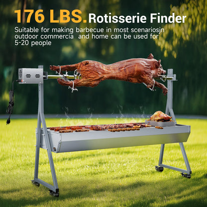 Rotisserie Grill 176LBS Capacity 25W Motor Charcoal Roaster 51''