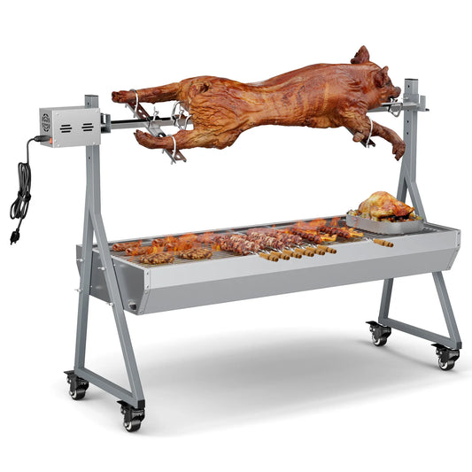 Rotisserie Grill 176LBS Capacity 25W Motor Charcoal Roaster 51''