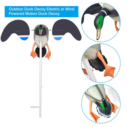 Outdoor Duck Decoy Electric Or Wind Powered Motion