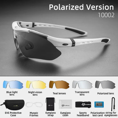 Polarized Cycling Glasses Men & Women Sports Sunglasses Road.