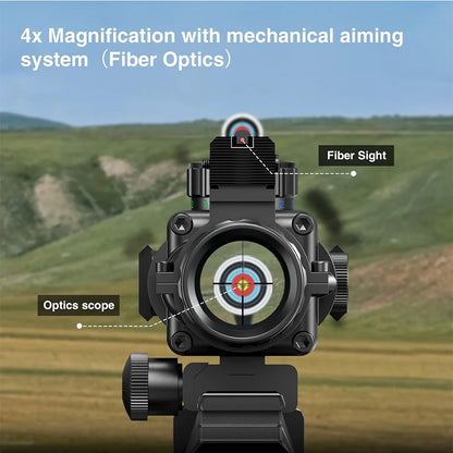 4x32 Riflescope with Fiber Optic Sight Illuminated Reticle