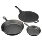 Pre-Seasoned 3-Piece Cast Iron Skillet Set Handles Griddle 6" 10.5" 11"