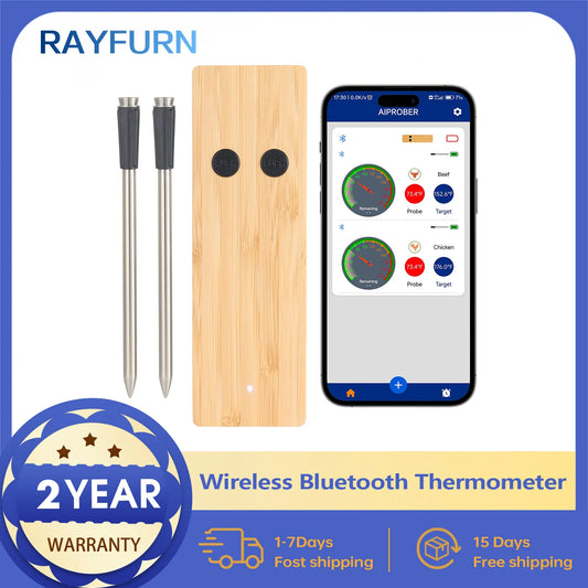Wireless Meat Thermometer Digital Bluetooth Probe Rechargeable.