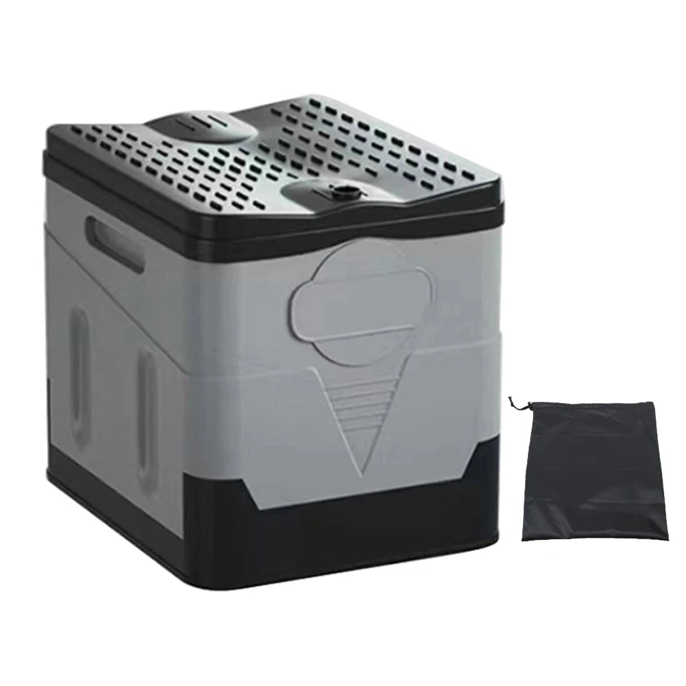 Portable Outdoor Folding Toilet Strong Bearing Capacity Reusable Trash Can.