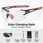 ROCKBROS Photochromic Cycling Glasses UV400 Outdoors Sports Bicycle Sunglasses Frameless Bike Glasses Goggles Technical Eyewear