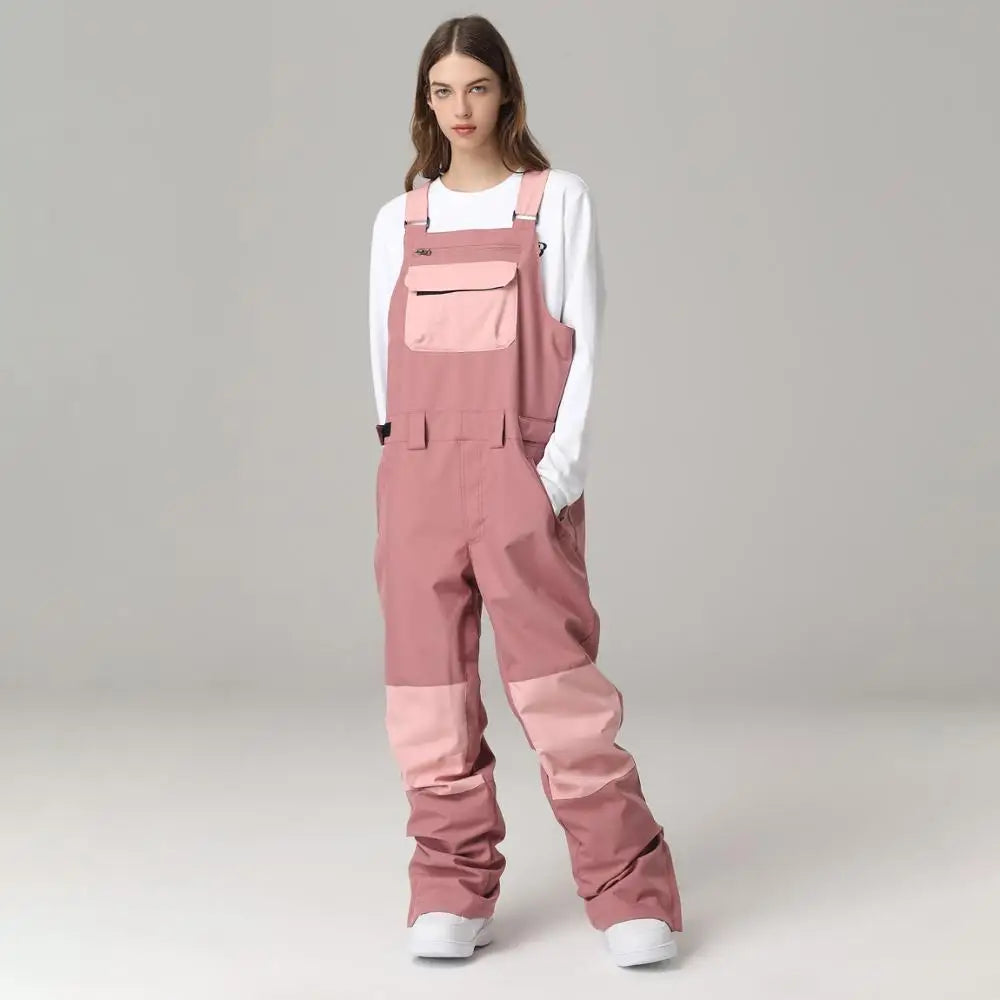 Mens Ski Pants Ski Bib Pant Overalls Women Ski Jumpsuit Winter Outdoor Windproof Waterproof.