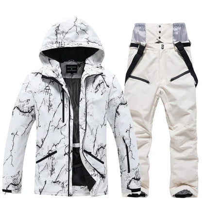 Winter Ski Suit Set -30℃ Cold Snowboard Wear Men/Women Ski Suit Waterproof.