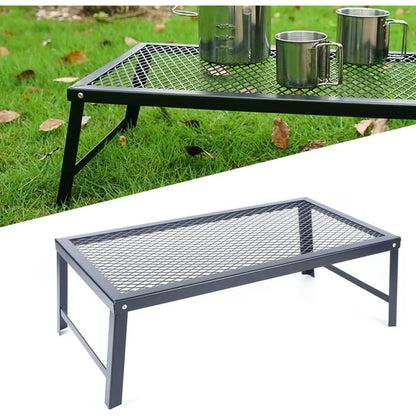 Folding Outdoor Camping BBQ Grill, Picnic Campfire Pit Over Fire Cooking Grate for Outdoor Camping Family Small Gathering Party