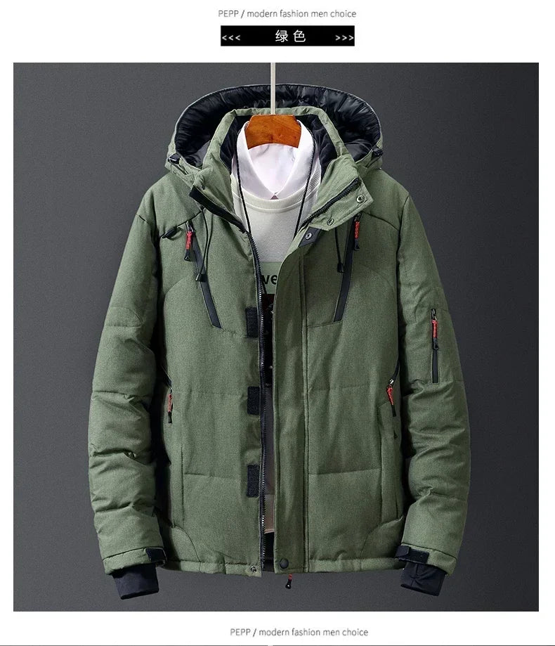Men White Duck Down Parkas -20 Degree Winter Jacket Men's.