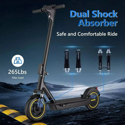 10" Solid tires Folding Electric Scooter 22MPH 500W 14.5AH 28Miles.