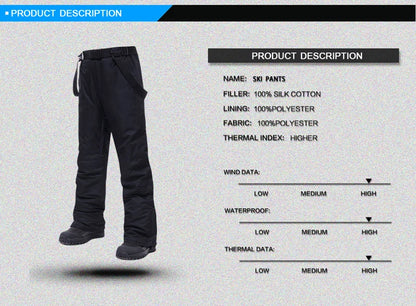 Ski Suit Men Thermal Winter Windproof Skiing Down Jacket and Bibs Pants.