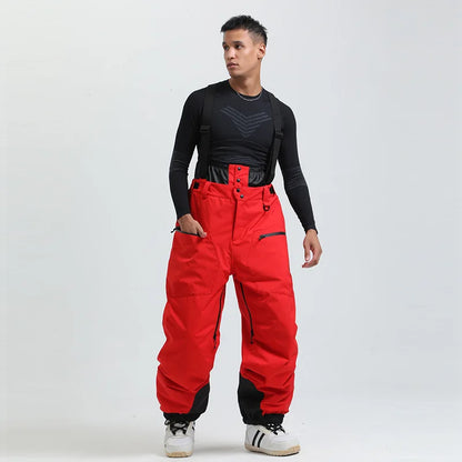 Ski Pants Winter Waterproof Men  Snowboard Overalls Suspender Snow pants Warmth -40 degrees.