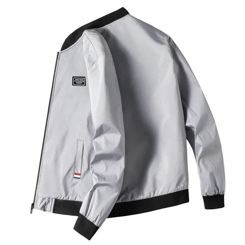 Man Leisure Jacket New Spring Autumn Solid Color Zipper Windproof Jacket.