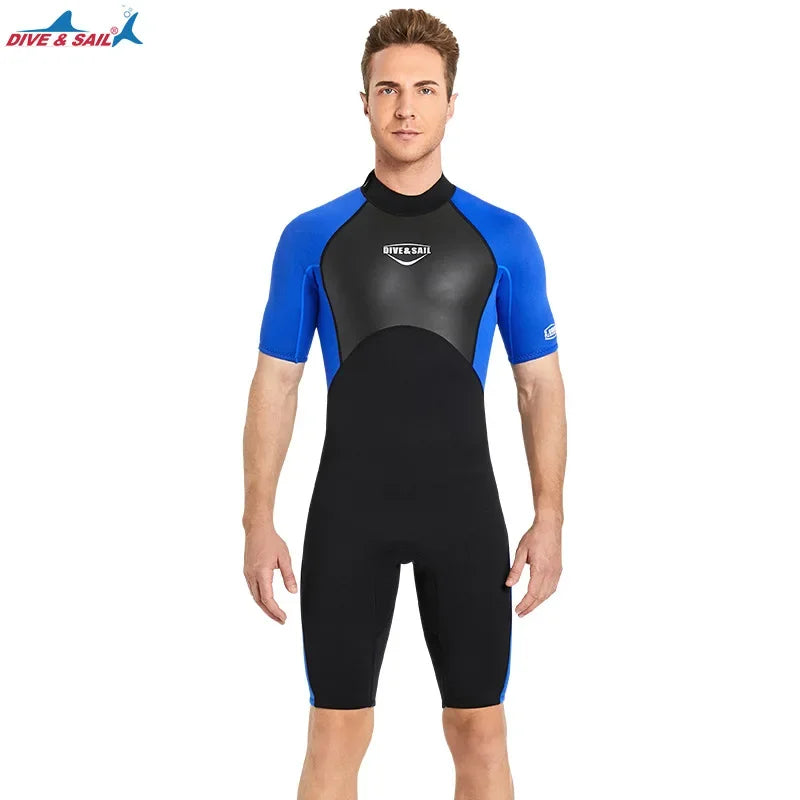 2mm Diving Suit Short Sleeve Warm Wetsuit.