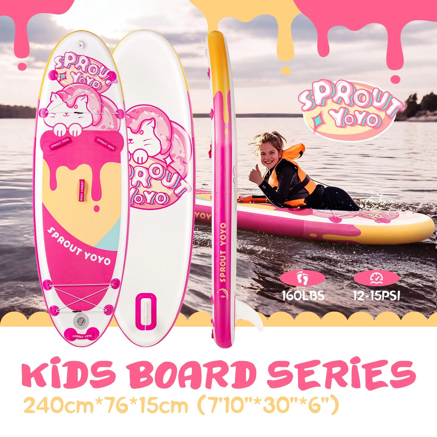 Kids Stand Up Paddle Board with Inflatable SUP Accessories.