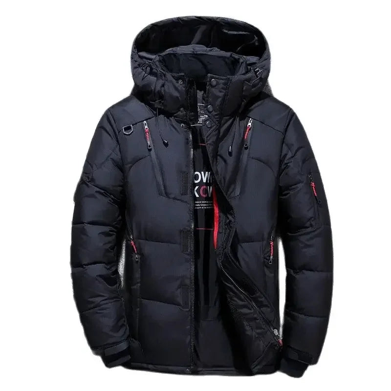 Men White Duck Down Parkas -20 Degree Winter Jacket Men's.