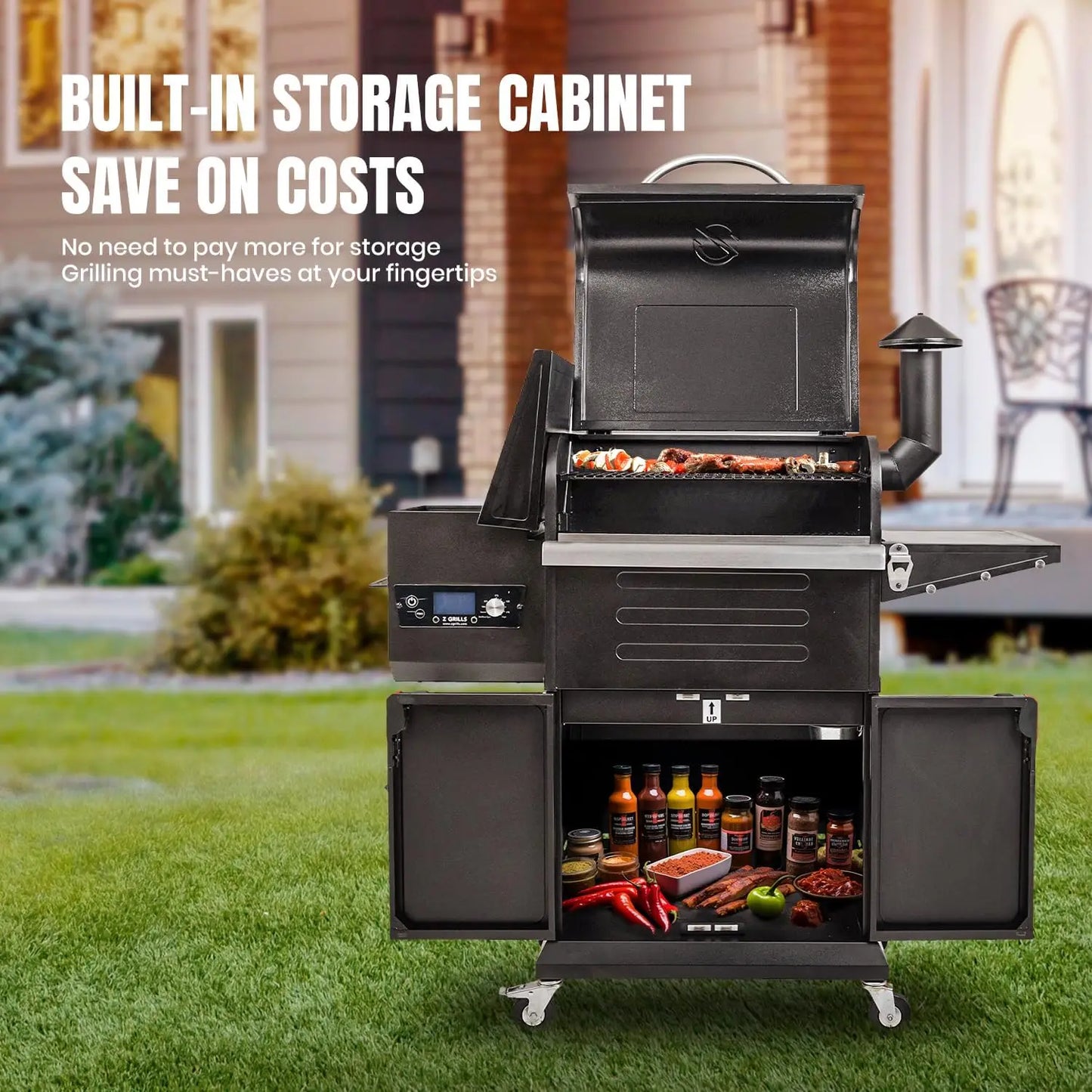 Wood Pellet Grill & Smoker  with Automatic Temperature Control