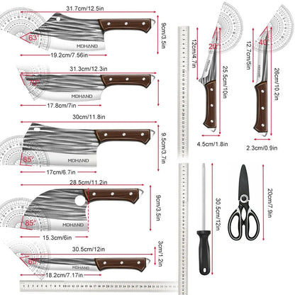 14pcs Chef Knife Hand Forged Kitchen Knives Set.