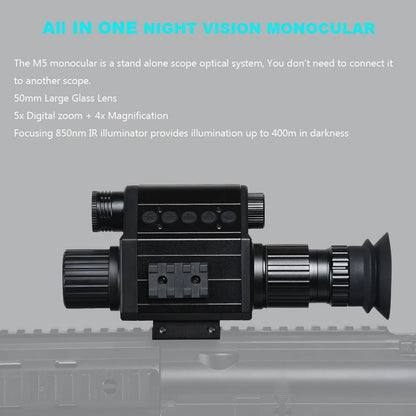 Digital Night Vision Riflescope 940nm IR Scope 5X Zoom HD 1080P Video Photo 300m.