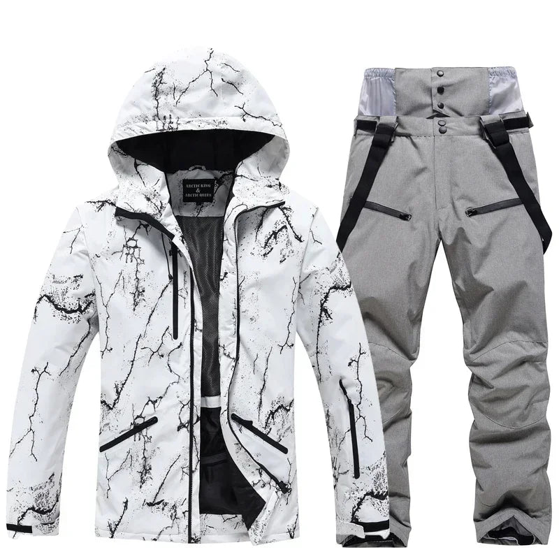 Winter Ski Suit Set -30℃ Cold Snowboard Wear Men/Women Ski Suit Waterproof.