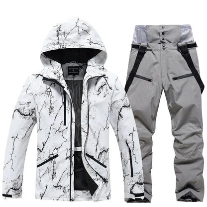 Winter Ski Suit Set -30℃ Cold Snowboard Wear Men/Women Ski Suit Waterproof.