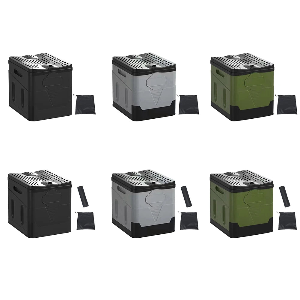 Portable Outdoor Folding Toilet Strong Bearing Capacity Reusable Trash Can.